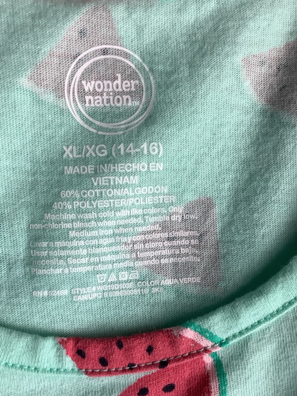 wonder nation Mint Green Watermelon Slice Sleeveless Dress - Picture 3 of 4